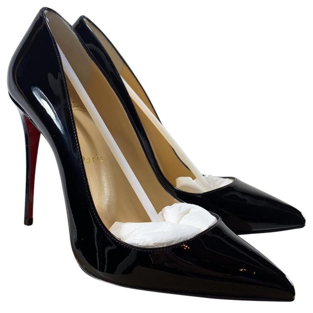 Pigalle Follies 100mm Black Classic Patent Leather Pumps Heels D441